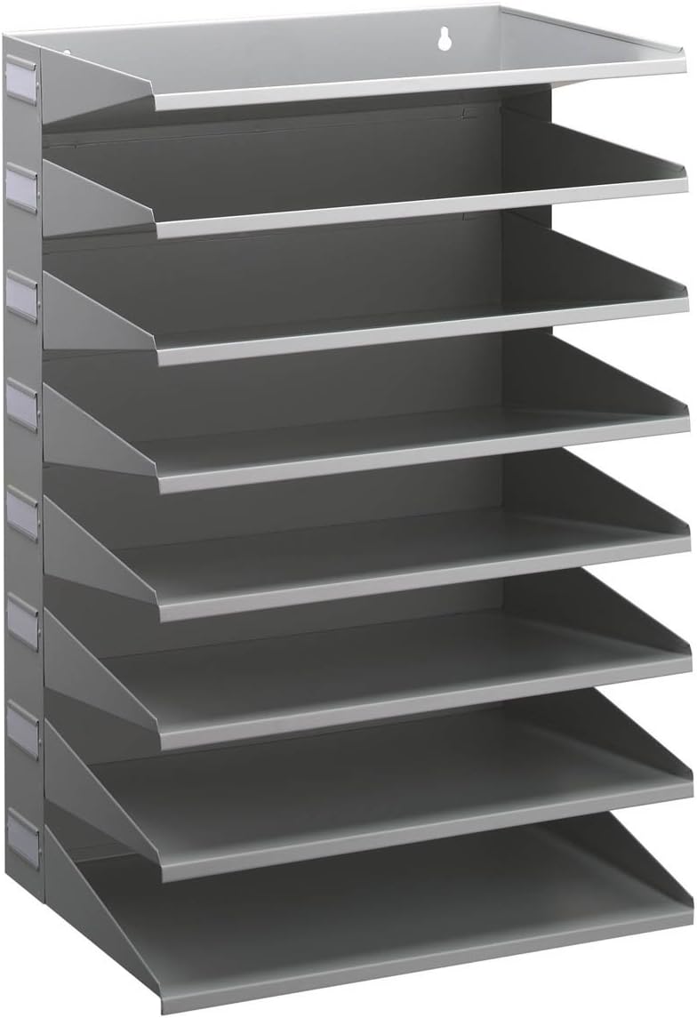 Durable Sortierreck (mit 8 Ablagefächern), für Tisch oder Wand, grau, 336110 Grau 8 Fächer, Grau 8 F