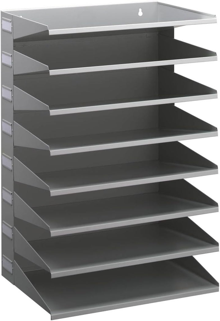 Durable Sortierreck (mit 8 Ablagefächern), für Tisch oder Wand, grau, 336110 Grau 8 Fächer, Grau 8 F