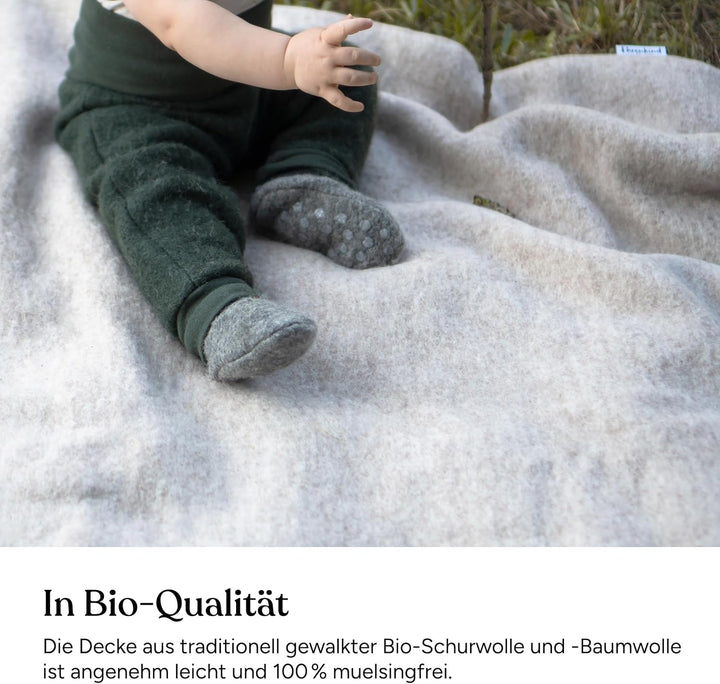 Ehrenkind® Walkdecke | Wolldecke Schurwolle | Babydecke | Kuscheldecke | Bio-Wolle & Bio-Baumwolle |