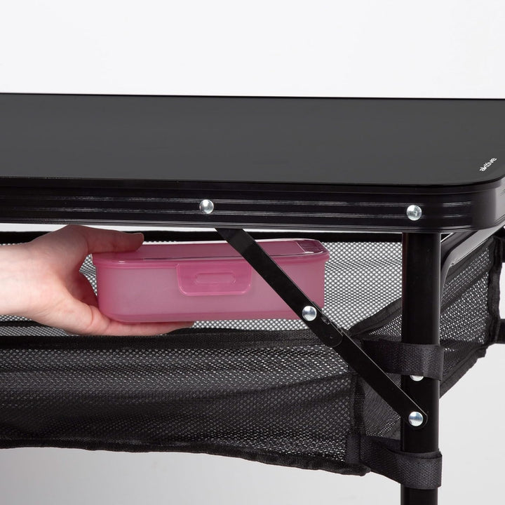 AKTIVE Klapptisch, Schwarz, 120x60x60/70 cm, Höhenverstellbar, Anti-Rutsch-Stopper, Tragkraft 30 kg,