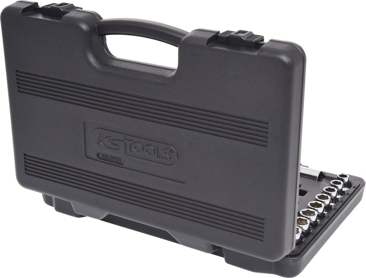 KS Tools 918.0728 1/2 Zoll CHROMEplus Steckschlüssel-Satz | inklusive Umschaltknarre, 45-Zahn | hoch