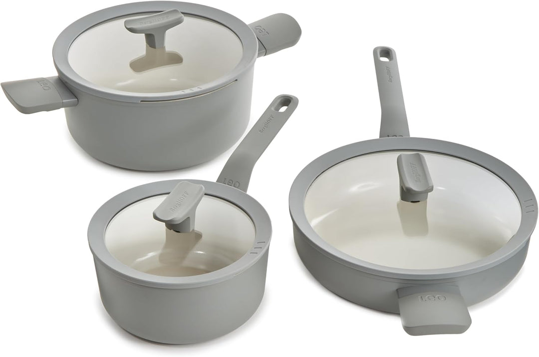 BergHOFF Leo Antihaft Stielkasserolle mit Deckel Balance Moonmist 18cm