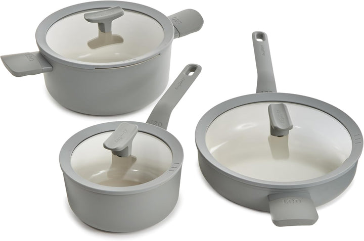 BergHOFF Leo Antihaft Stielkasserolle mit Deckel Balance Moonmist 18cm