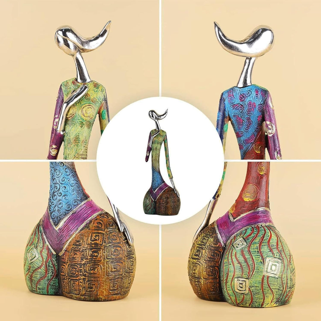 Bunte abstrakte Kunst weibliche Yoga-Pose Statue, Indoor-Moderne Wohnkultur Bunte Figur Malerei Kuns