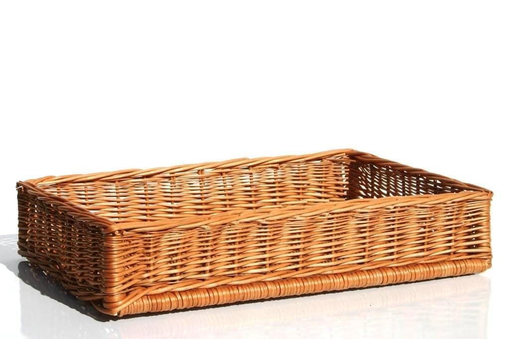 Brotkorb Weidenkorb geflochten 60x40x10 cm – Brötchenkorb Präsentationskorb für Bäckerei, Bäckereiko