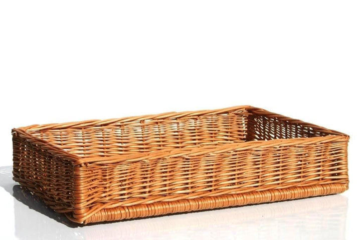 Brotkorb Weidenkorb geflochten 60x40x10 cm – Brötchenkorb Präsentationskorb für Bäckerei, Bäckereiko