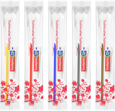 Einmal Zahnbürsten,100 Packungen Einwegzahnbürsten Mit Zahnpasta Set Einzeln Verpackt für Hotel/Camp