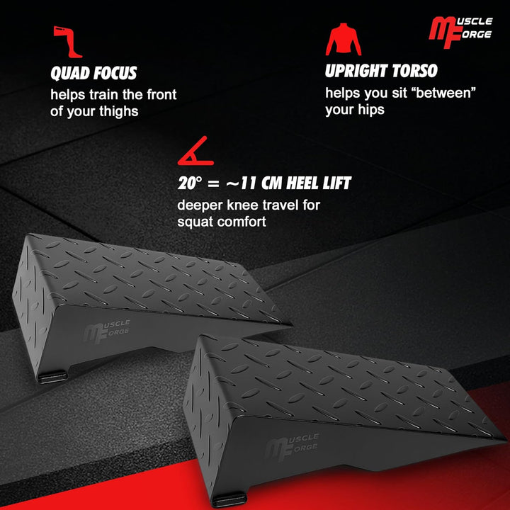 Slant Board Stahl – Wadendehner & Squat Wedge Block für Kniebeugen, Waden- und Fussstrecker – Schräg