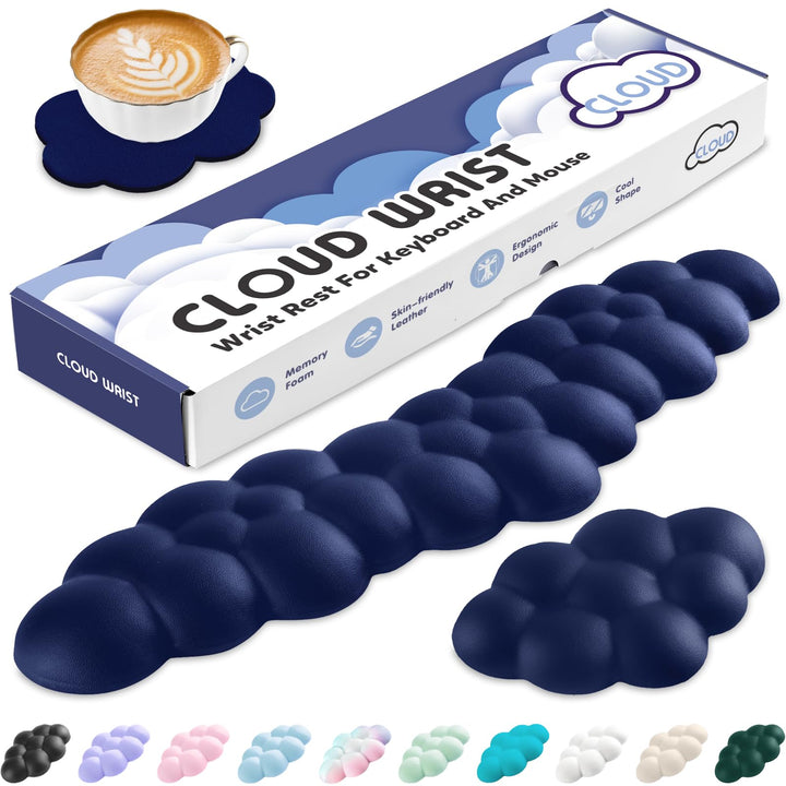 Sushret Handballenauflage Tastatur Wolke, Ergonomische Handauflage Mit PU Leder Memory Schaum, Cloud