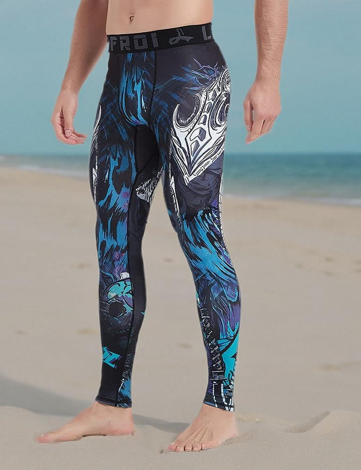LAFROI Herren Schnelltrocknende Kompressions-Leggings-YSK08 S Commander, S Commander