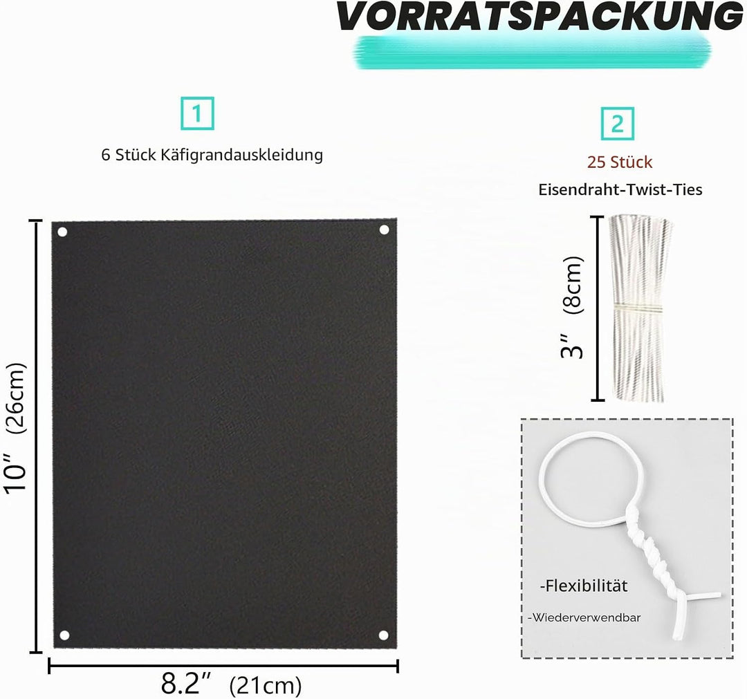 Oncpcare Haustierkäfig-Schutzblöcke, 26 x 21 cm, Kaninchenkäfig, Urin-Schutz, Käfigkantenschutz, Mee