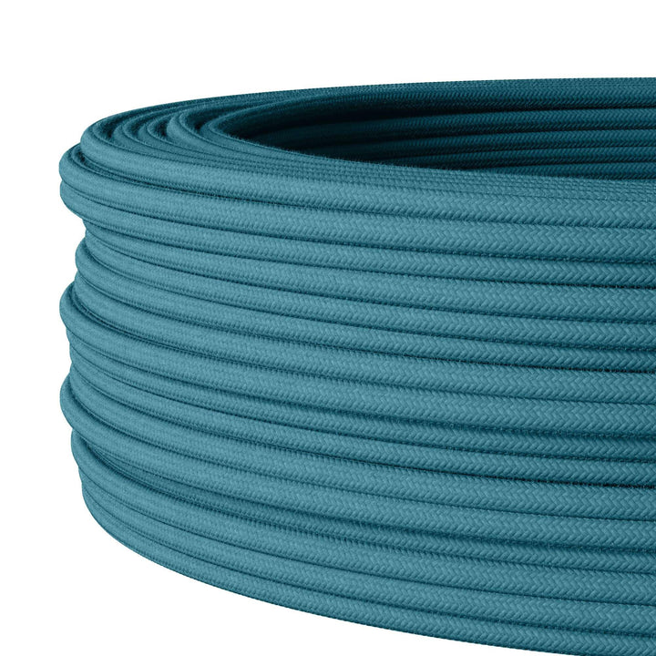 Textilkabel für Aufputz-Elektroinstallation, Rundkabel, dreiadrig (3×1.5mm²), Petrol - 50 Meter 50 M