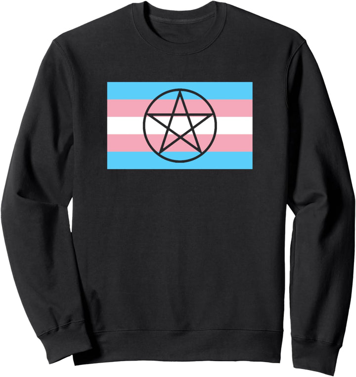 Wiccan Alter Transgender Pride Flag Stuff Santanic Witch Sweatshirt