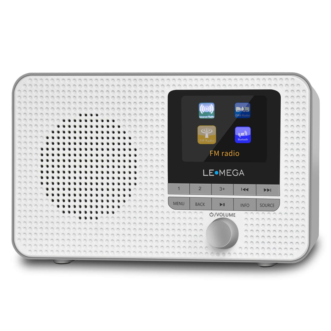 LEMEGA IR1 Tragbares WiFi Internetradio,DAB/DAB+/FM Digitalradio,Bluetooth,Doppelwecker,Schlaf-Snooz