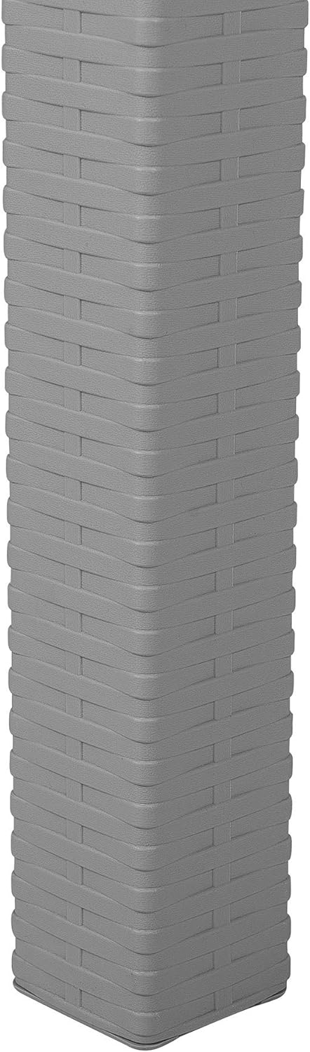 Gartentisch Rattanoptik 80 x 80 cm hellgrau Fossano