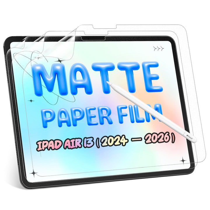 3 Stück Papier Folie Kompatibel mit iPad Air 6/7/8. Gen 13 Zoll (2024-2026, M2 M3 M4) Matte Papierfo