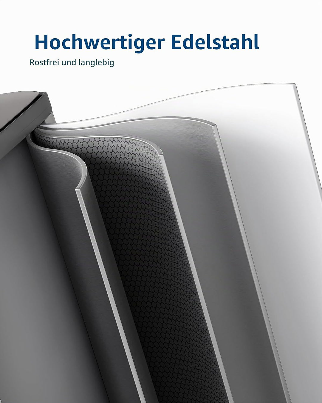 GarveeHome Mülleimer Küche, 2 x 30 L, Mülltrennsystem 2 Fächer, Metall-Tretmülleimer mit Seitlichem