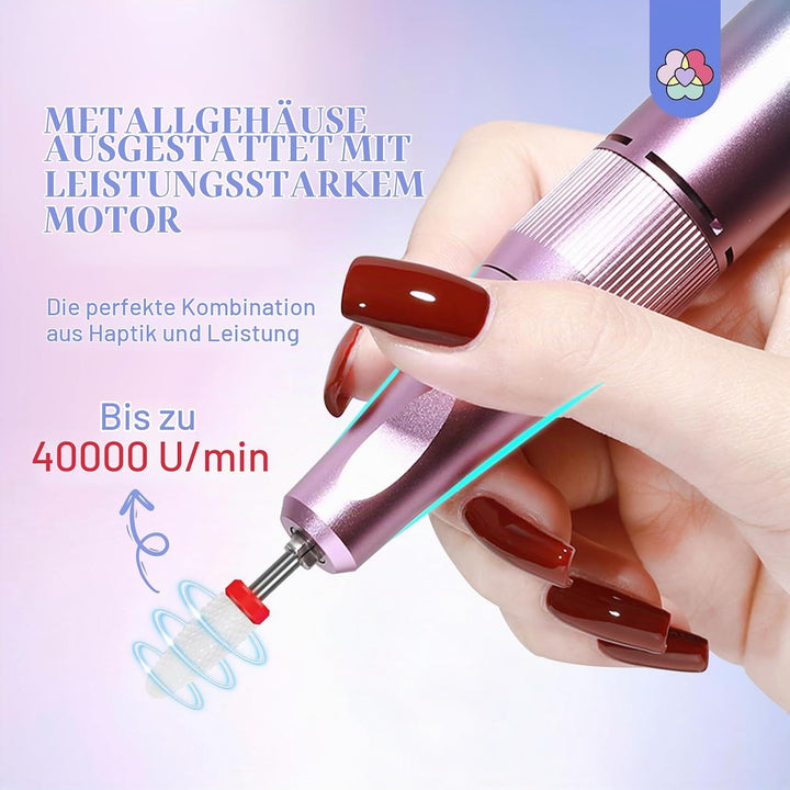 Saviland Elektrische Nagelfräser für Gelnägel Professional: 40000 U/min Nagelfeile Set für Acrylnäge