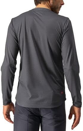 CASTELLI Herren Trail Tech Ls Tee Sweatshirt XXL Dunkelgrau/Schwarz-elektrischer Kalk, XXL Dunkelgra