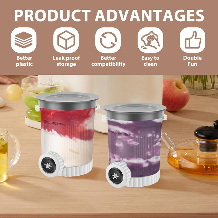 2 Stück Ninja Swirl Creami Behälter 500ML Eisbehälter Auslaufsicher Pint Behälter mit Eisportioniere