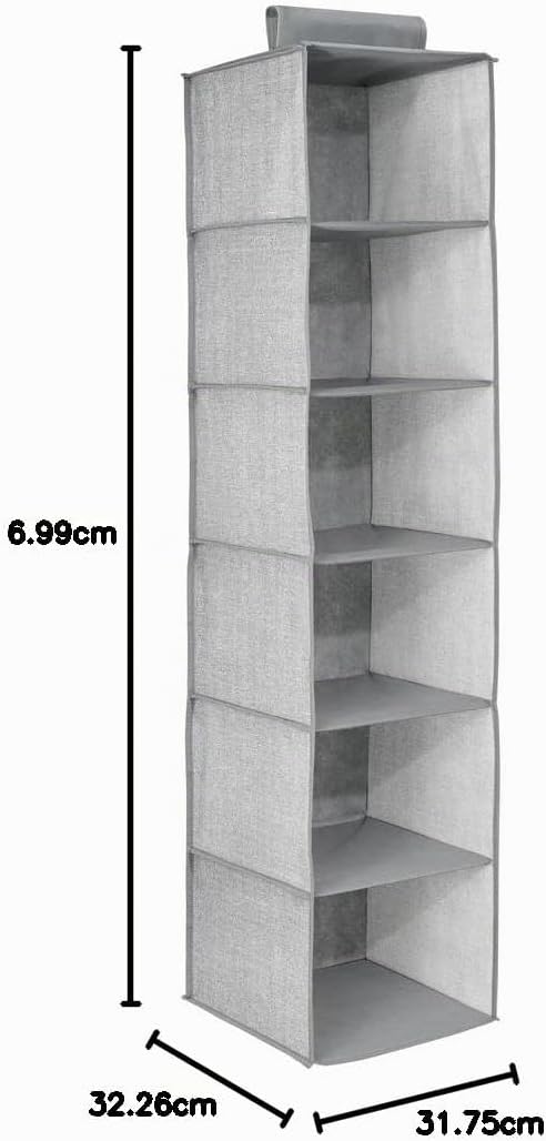 mDesign 2er-Set hängender Stoffschrank – 6 Regalfächer – idealer Hängeschrank aus Stoff für das Schl