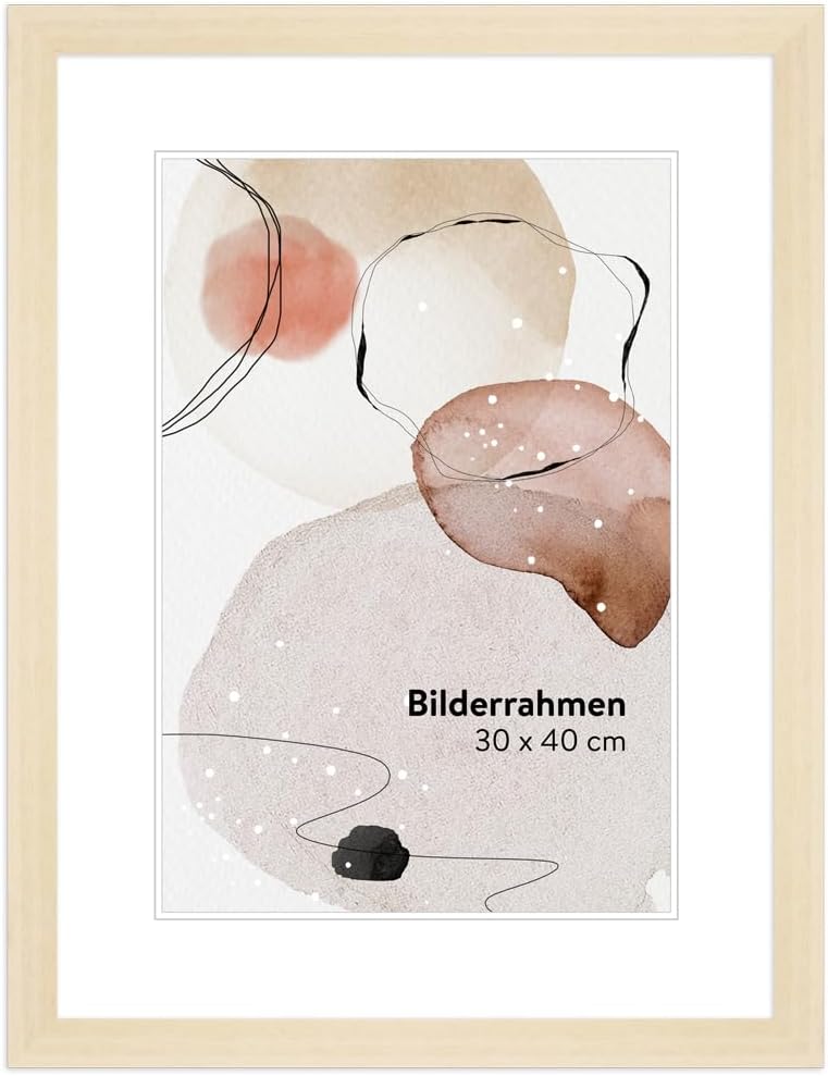 WANDStyle Bilderrahmen Modern 30x30cm I Farbe: Natur I Fotorahmen I klassischer Holzbilderrahmen I M