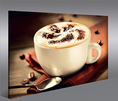 islandburner Bild Bilder auf Leinwand Cappuccino V2 Kaffee Küche 1p XXL Poster Leinwandbild Wandbild