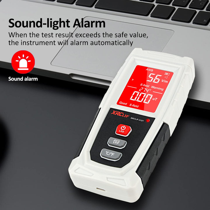 EMF Messgerät, XRCLIF Digitaler elektromagnetischer Strahlungsdetektor, Handheld EMF Tester für Zuha