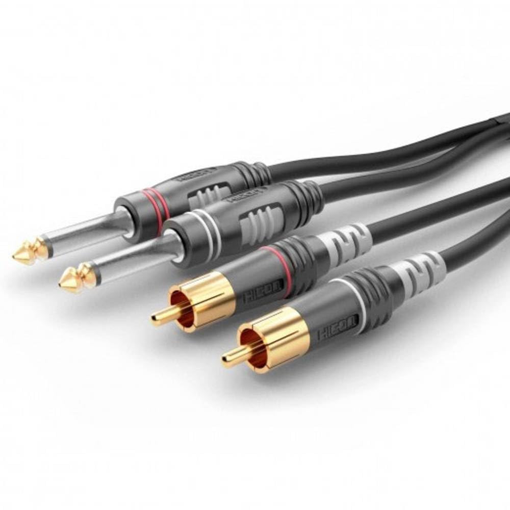 Sommer Cable Basic HBA-62C2 / 2 x 6,3mm Klinke mono Hicon - 2 x RCA/Cinch Hicon (1,5m), 1,5m