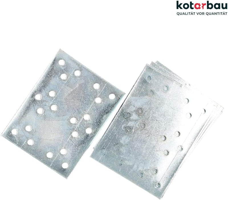 KOTARBAU Lochplatten 100 x 76 mm Verzinkt Silber Flachverbinder Holzverbinder Innen – Aussenbereich