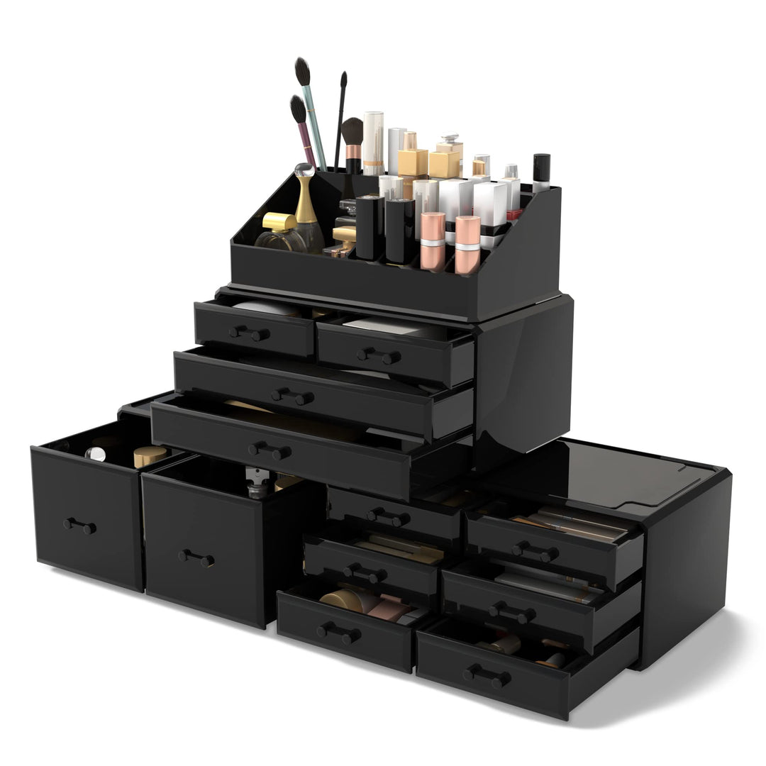 Readaeer Makeup Organizer/Kosmetik Aufbewahrungsbox/Schmink Aufbewahrungskasten in 4 Lagen， ist für