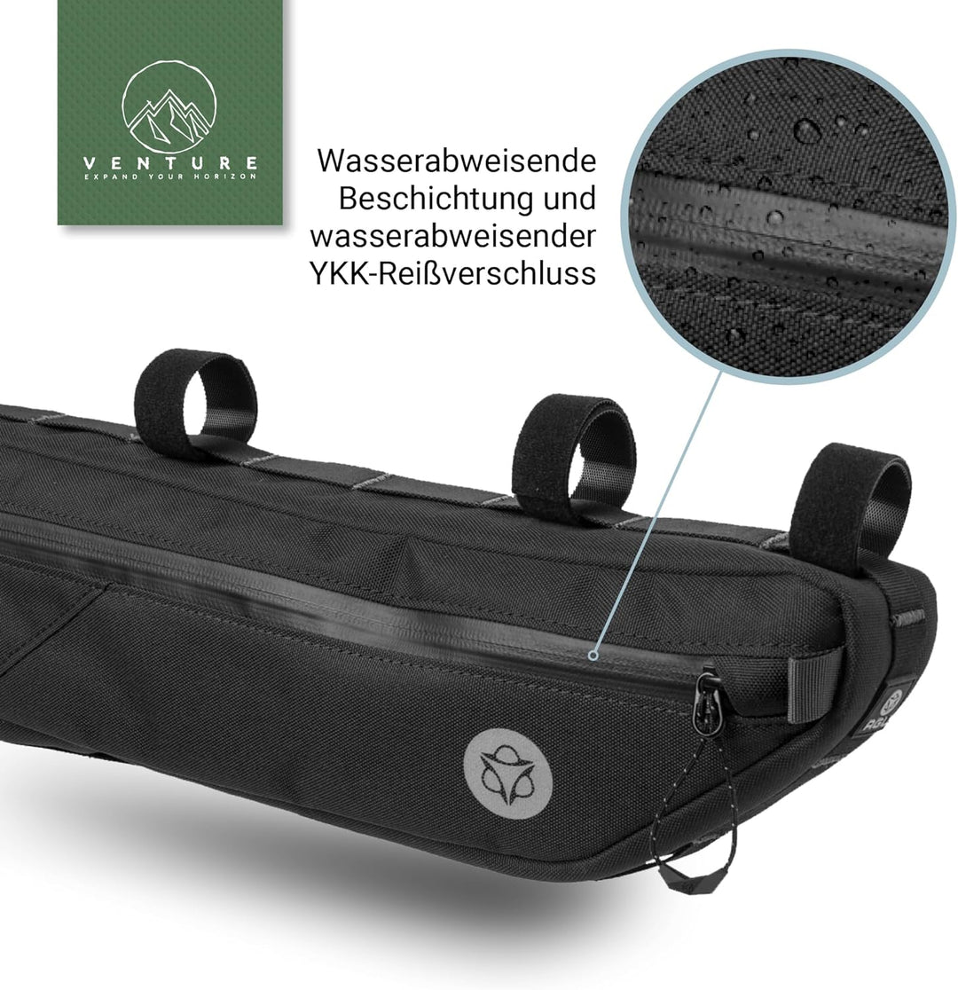 AGU Tube Venture Fahrrad Rahmentasche, Rahmentasche Fahrrad Wasserabweisend, Reflektierend Polyester