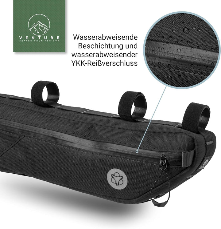 AGU Tube Venture Fahrrad Rahmentasche, Rahmentasche Fahrrad Wasserabweisend, Reflektierend Polyester