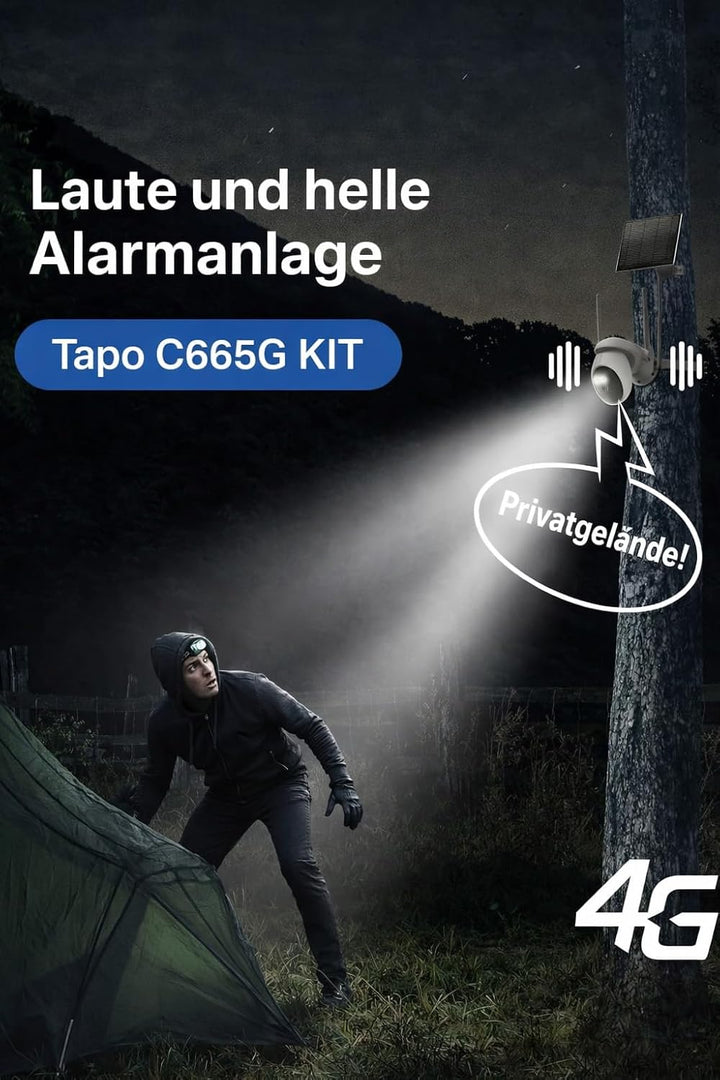 Tapo C665G KIT 4K 4G LTE Überwachungskamera mit SIM Kartenslot | Solar 360° Kamera mit 10000mAh Akku
