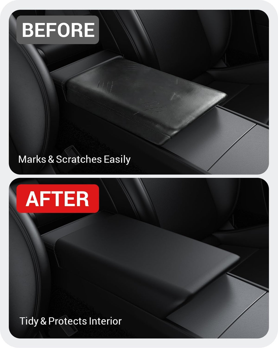 BASENOR Mittelkonsolenabdeckung für 2025 2026 Tesla Model Y Refresh (Juniper) 2024-2026 Tesla Model