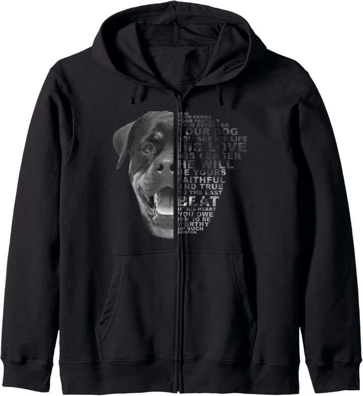 He Is Your Friend Your Partner Your Dog Rottweiler Wach-Hund Kapuzenjacke