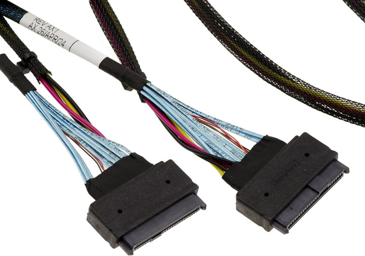 KALEA-INFORMATIQUE PCIe 4.0-Kabel mit Slim SAS SFF-8654 8i 74-Pin-Steckern zu 2x SFF-8639 68 Pin U2