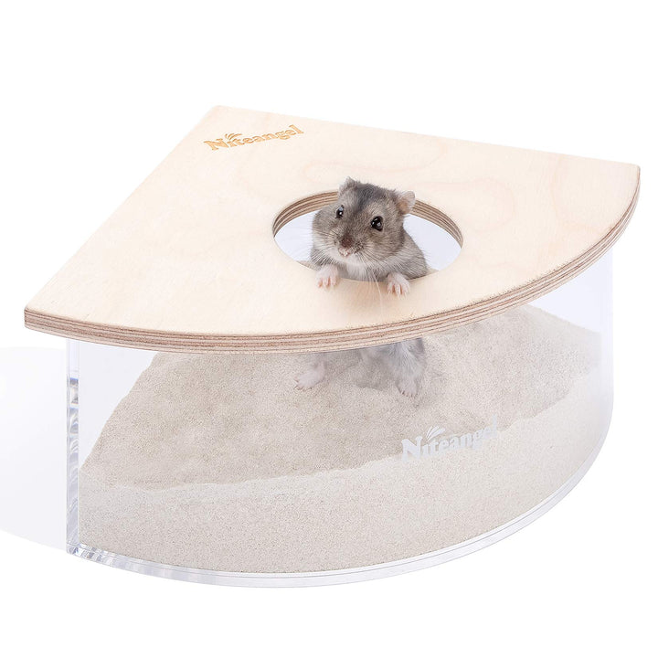 Niteangel Kleintiersandbad-Box - Acryl-Kleintier-Sandbad-Dusche & Sandgruben-Behälter für Hamster, M