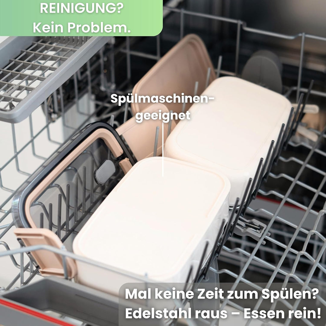 Bento Lunchbox „Taylor“, 2 Etagen mit Fächern, Premium Edelstahl, BPA-freie Brotdose mit Besteck ide
