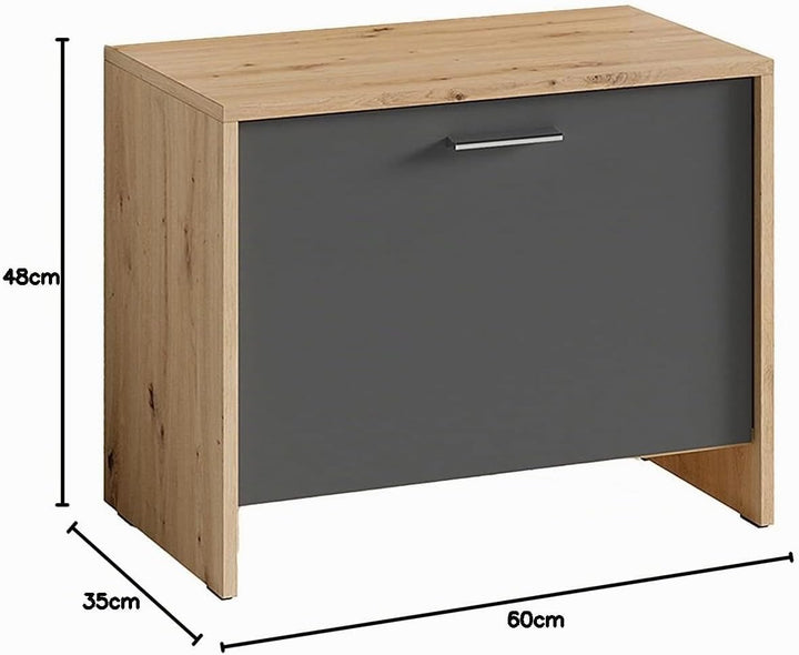 byLIVING Sitzbank Ben/Schuhschrank in Artisan Eiche-Optik Hellbraun/Front anthrazit/kleine Flur-Komm
