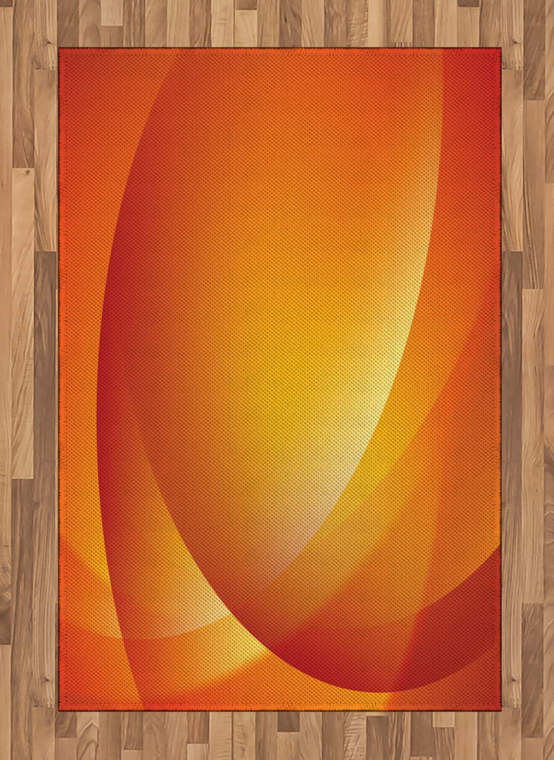 ABAKUHAUS Orange Teppich, Bunte Twist-Linien, Deko-Teppich Digitaldruck, Färben mit langfristigen Ha