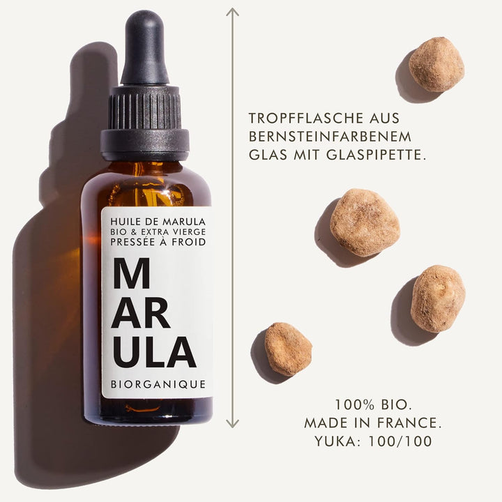 BIO Marulaöl 100% rein, natürlich und kaltgepresst - 50 ml - Pflege für Haar, Körper, Anti-Aging, Ha