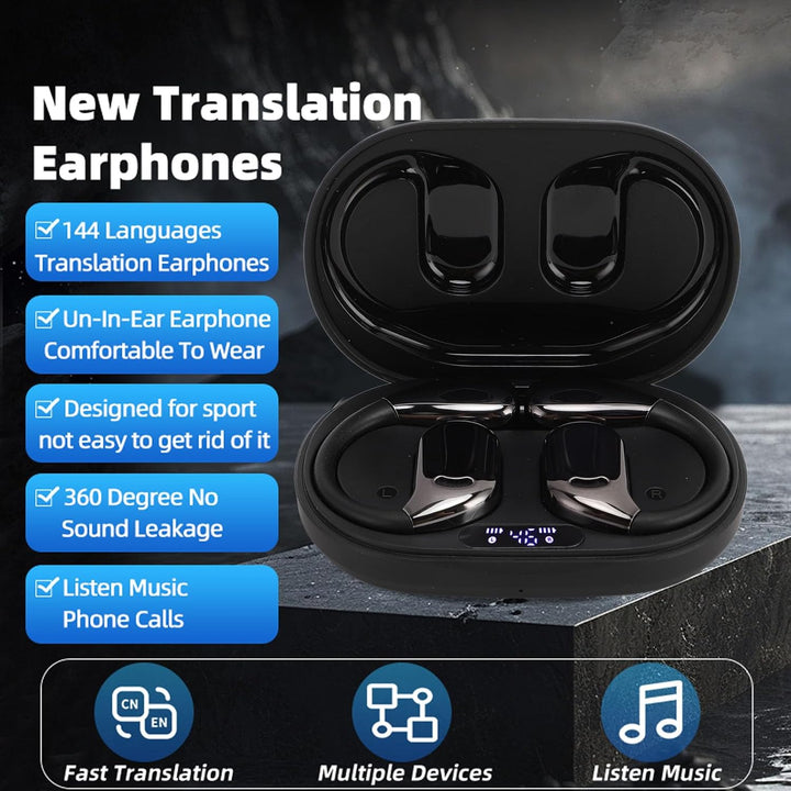 M75 TWS Bluetooth-Übersetzungs-Kopfhörer, 3 Modi On-Ear-Übersetzer-Kopfhörer in Echtzeit, ANC-Techno