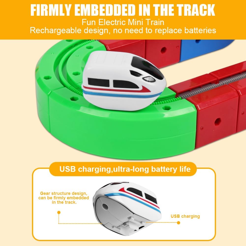81 Stück Clickrail Electric Train Set, Magisches Schienen WüRfel Zug Set, Cube Track Block Zug mit S