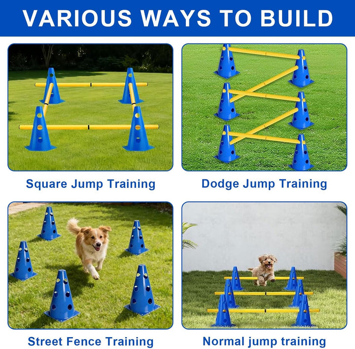 Agility Set Hunde Klein Cavaletti Hunde Steckhürdenset, Agility Trainingszubehör für Hunde Pferde, S