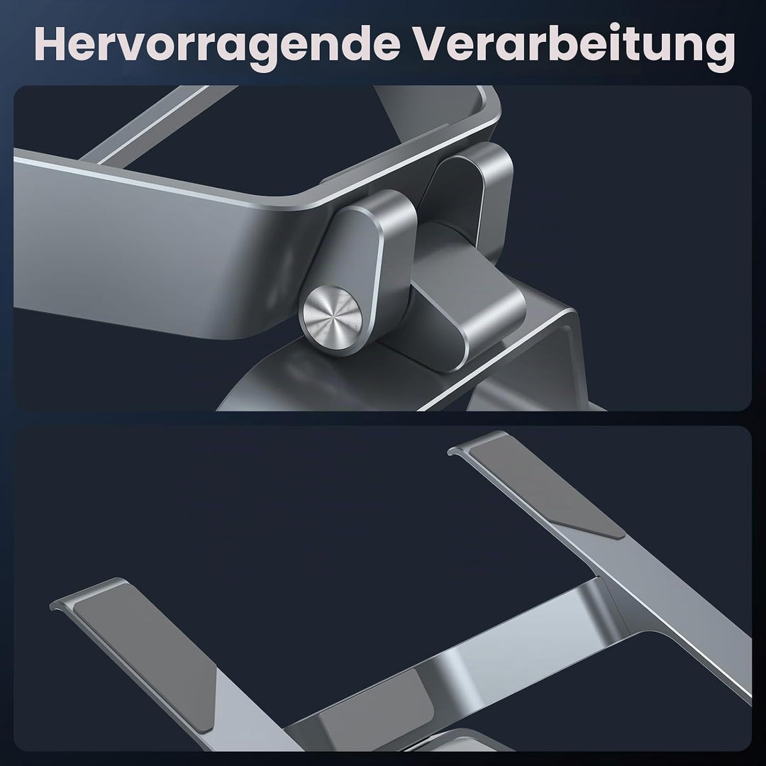 OMOTON Aluminium Laptop Ständer, Verstellbar Laptop Halterung mit Belüftung, Ergonomischer Laptopsta