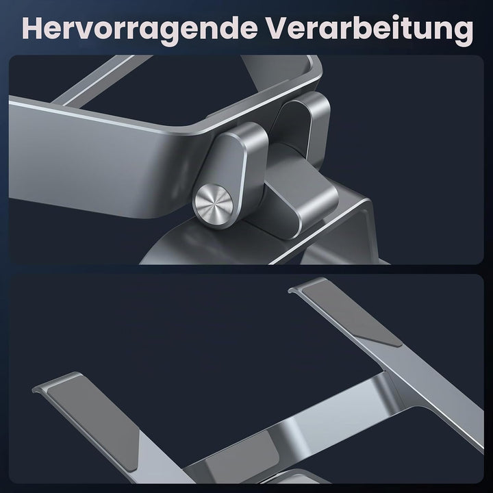 OMOTON Aluminium Laptop Ständer, Verstellbar Laptop Halterung mit Belüftung, Ergonomischer Laptopsta