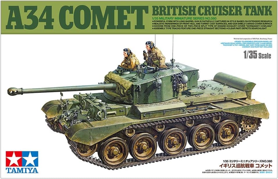TAMIYA 35380 1:35 Brit. Panzer Comet A34 - Modellbausatz,Plastikbausatz, Bausatz zum Zusammenbauen,