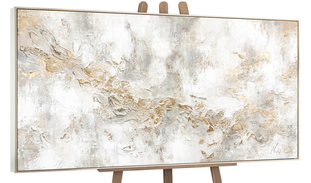 YS-Art Luxus Abstrakt Acryl Gemälde auf Leinwand Geschichte handgemalt Wandbilder Wohnzimmer modern