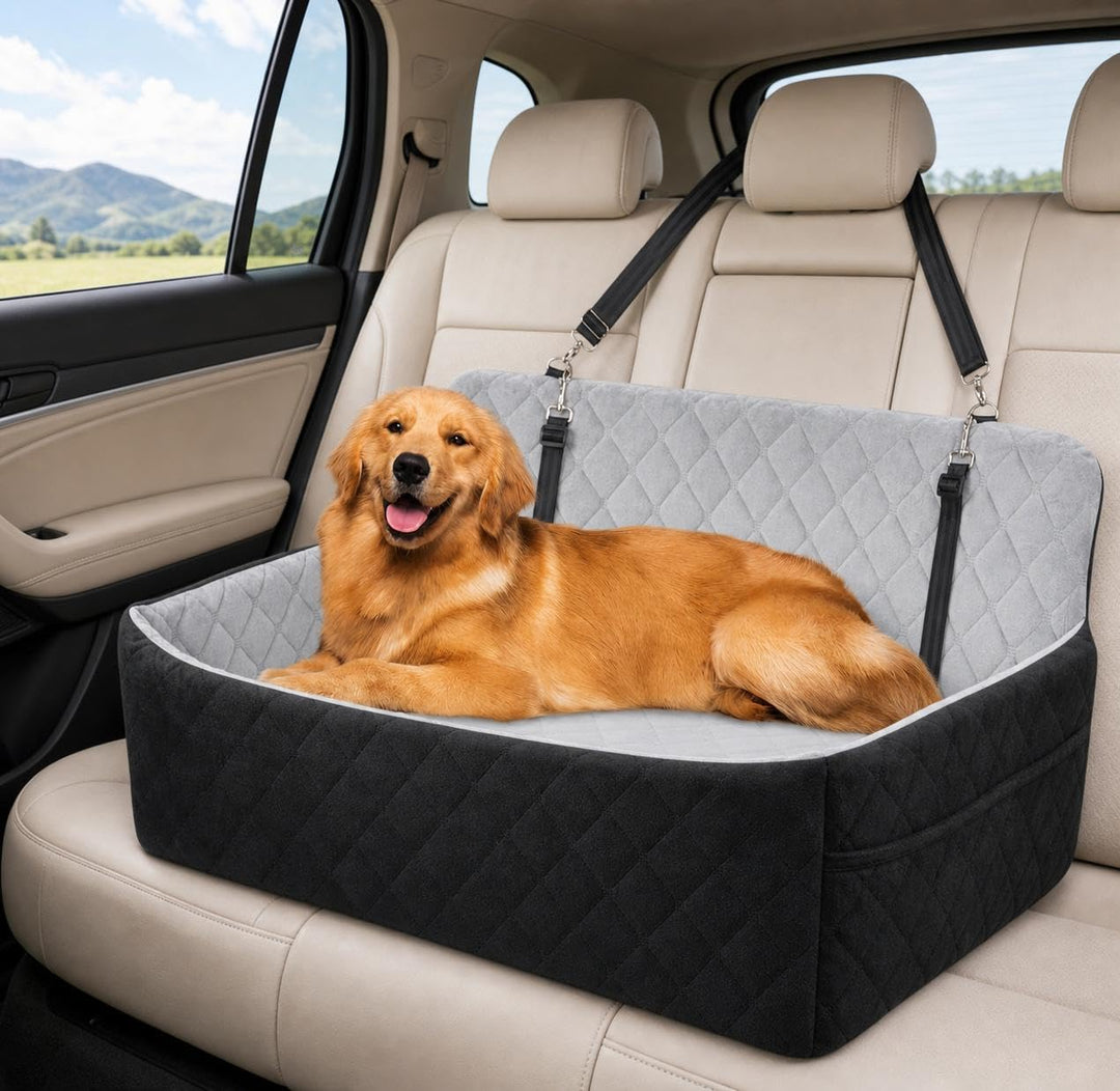 Garvee Hundeautositz 80x50x40cm Plüsch Hundebett Auto Rückbank Waschbar | Wolkenweicher Plüsch Pfleg